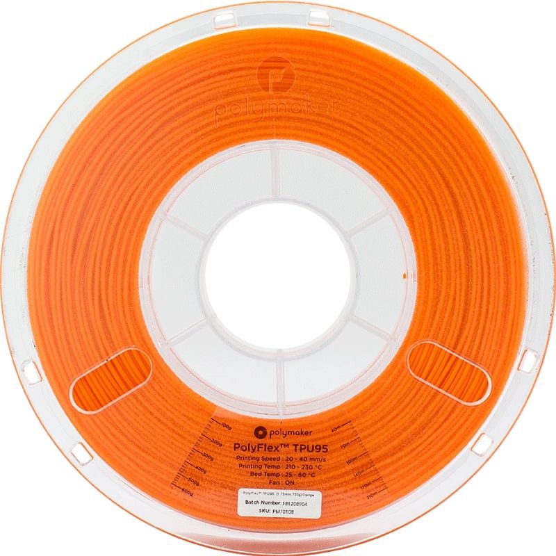 PolyFlex TPU95 Orange - 1.75mm - 750 g (2) PolyFlex TPU95 Orange - 1.75mm - 750 g (2)