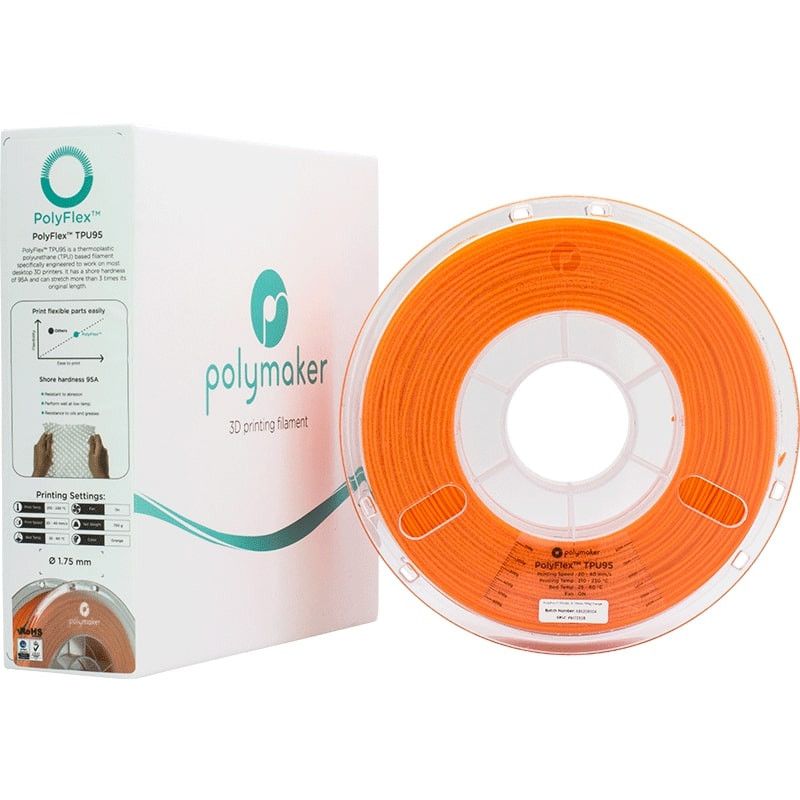 PolyFlex TPU95 Orange - 1.75mm - 750 g (5) PolyFlex TPU95 Orange - 1.75mm - 750 g (5)