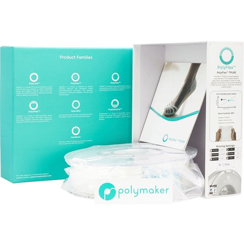 PolyFlex TPU95 Blanc - 2.85mm - 750 g (4) PolyFlex TPU95 Blanc - 2.85mm - 750 g (4)