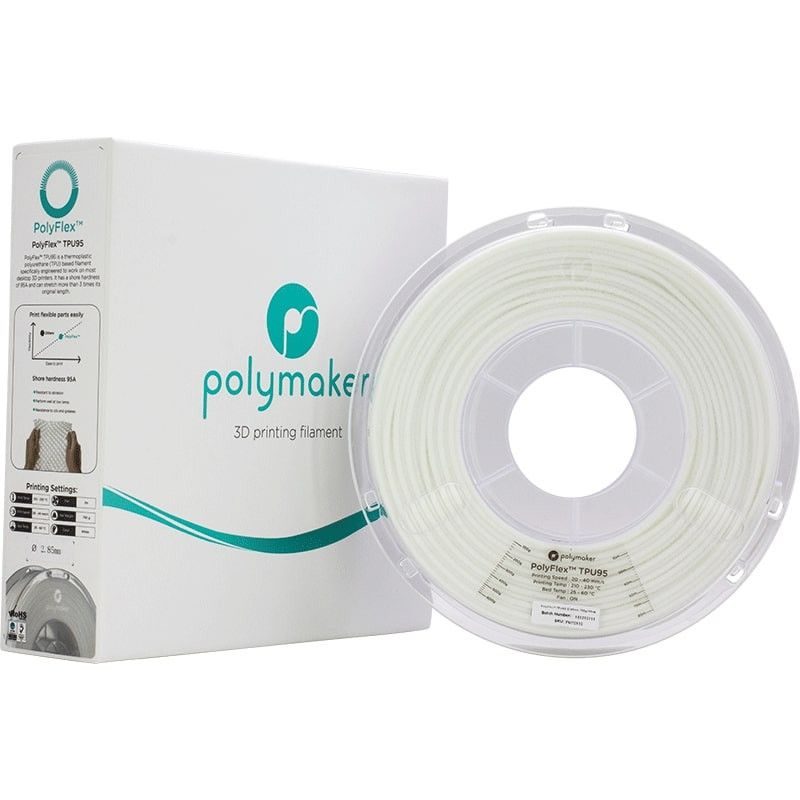 PolyFlex TPU95 Blanc - 2.85mm - 750 g (5) PolyFlex TPU95 Blanc - 2.85mm - 750 g (5)