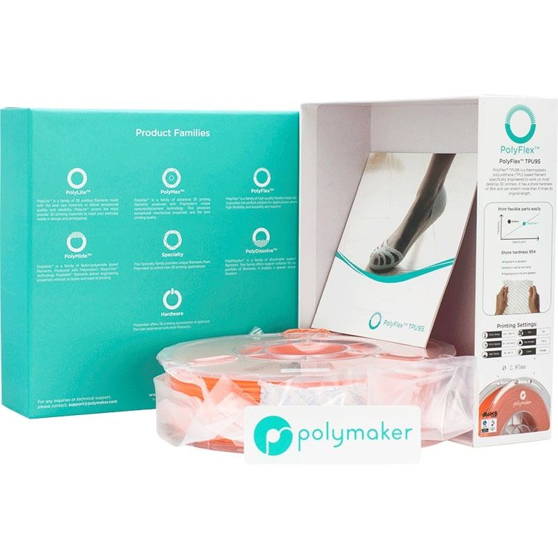 PolyFlex TPU95 Orange - 2.85mm - 750 g (4) PolyFlex TPU95 Orange - 2.85mm - 750 g (4)