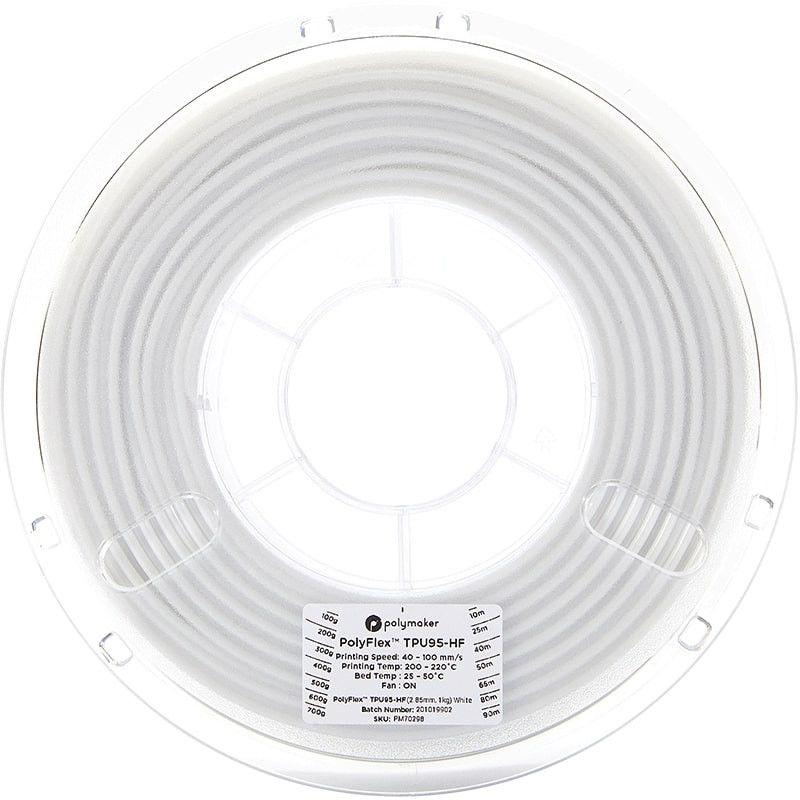 PolyFlex TPU95-HF Blanc - 2.85mm - 750 g (2) PolyFlex TPU95-HF Blanc - 2.85mm - 750 g (2)