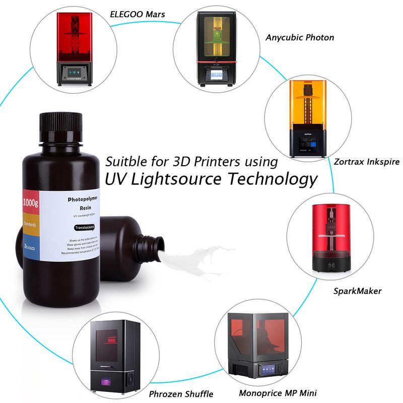 Résine ABS-like Translucide Elegoo - 1000 ml (3) Résine ABS-like Translucide Elegoo - 1000 ml (3)