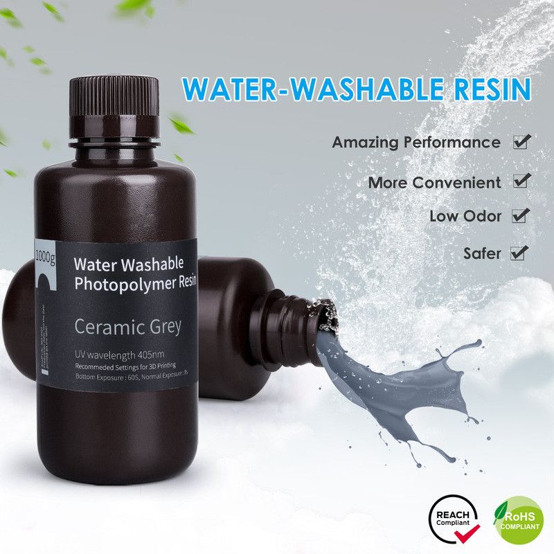 Résine Lavable à l'eau Grise Elegoo - 1000 ml (4) Résine Lavable à l'eau Grise Elegoo - 1000 ml (4)