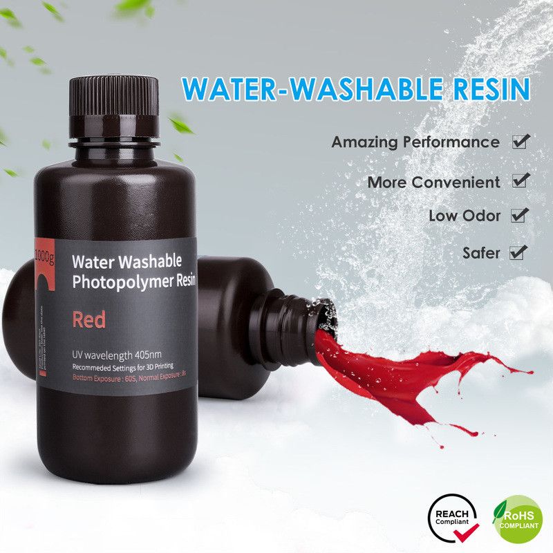 Résine Lavable à l'eau Rouge Elegoo - 1000 ml (4) Résine Lavable à l'eau Rouge Elegoo - 1000 ml (4)