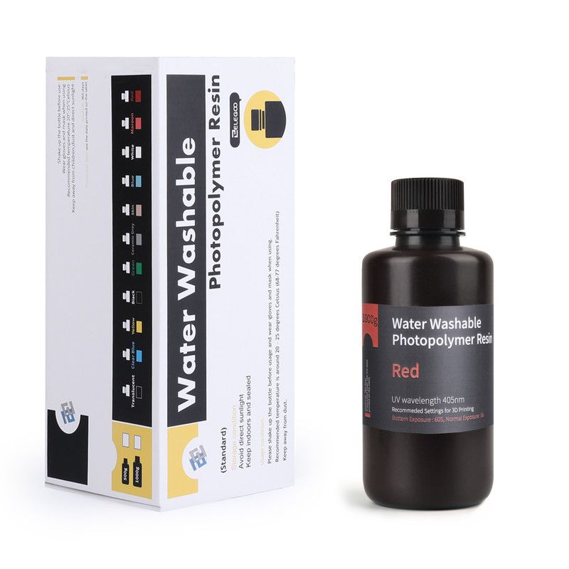 Résine Lavable à l'eau Rouge Elegoo - 1000 ml (5) Résine Lavable à l'eau Rouge Elegoo - 1000 ml (5)