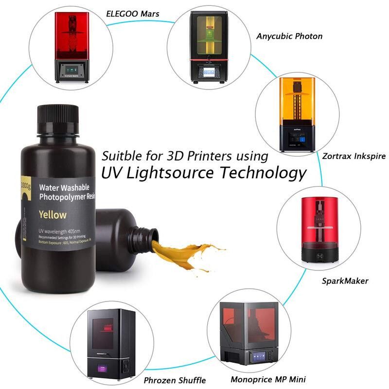 Résine Lavable à l'eau Jaune Elegoo - 1000 ml (3) Résine Lavable à l'eau Jaune Elegoo - 1000 ml (3)