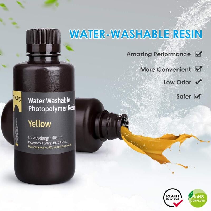 Résine Lavable à l'eau Jaune Elegoo - 1000 ml (2) Résine Lavable à l'eau Jaune Elegoo - 1000 ml (2)