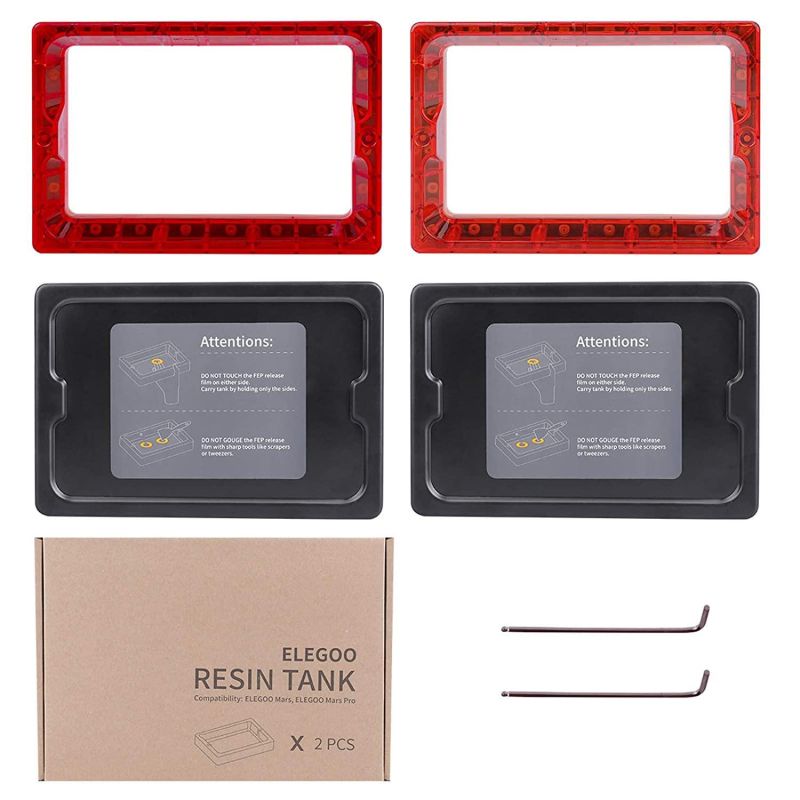 Lot de 2 cuves à résine plastique Elegoo Mars series (FEP pré-installé) Lot de 2 cuves à résine plastique Elegoo Mars series (FEP pré-installé)