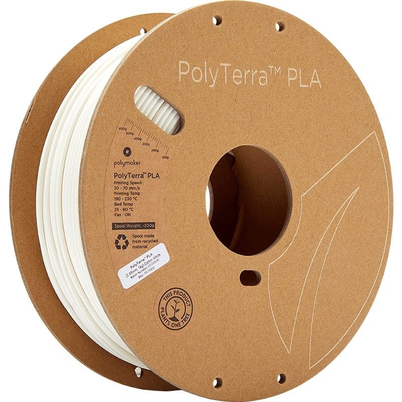 PolyTerra PLA Blanc coton - 2.85mm - 1 kg PolyTerra PLA Blanc coton - 2.85mm - 1 kg