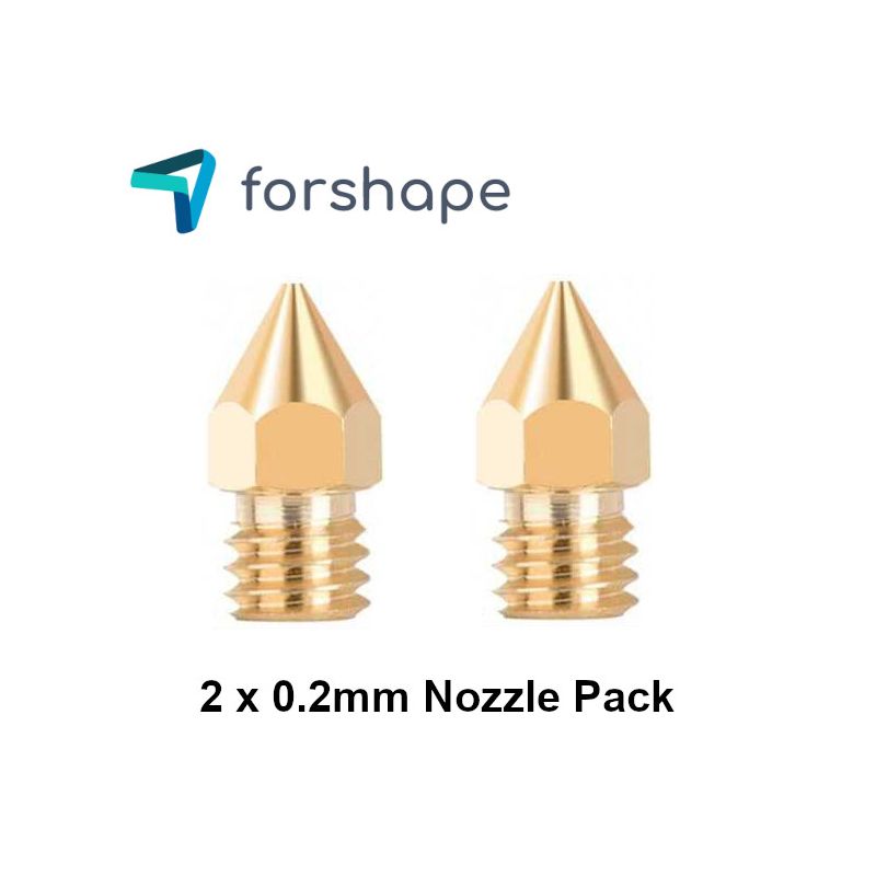 Lot de 2 Buses Laiton MK8 Forshape 0.2mm Lot de 2 Buses Laiton MK8 Forshape 0.2mm
