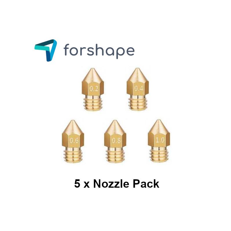 Lot de 5 Buses Laiton MK8 Forshape (0.2mm, 0.4mm, 0.6mm, 0.8mm,1.0mm) Lot de 5 Buses Laiton MK8 Forshape (0.2mm, 0.4mm, 0.6mm, 0.8mm,1.0mm)