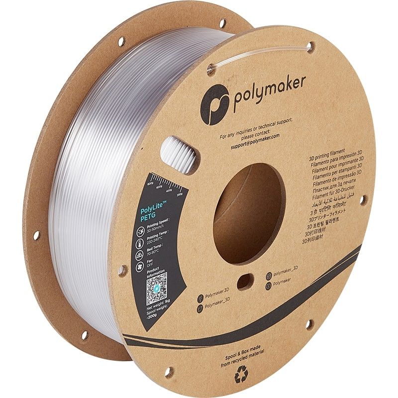 PolyLite PETG Transparent - 1.75mm - 1kg PolyLite PETG Transparent - 1.75mm - 1kg