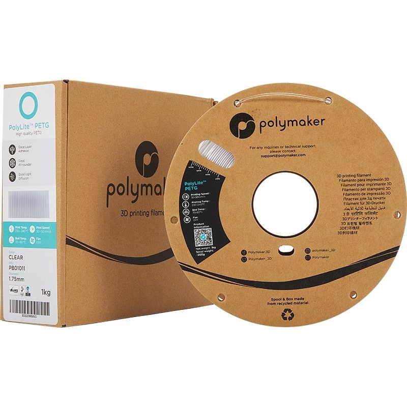 PolyLite PETG Transparent - 1.75mm - 1 kg - carton PolyLite PETG Transparent - 1.75mm - 1 kg - carton