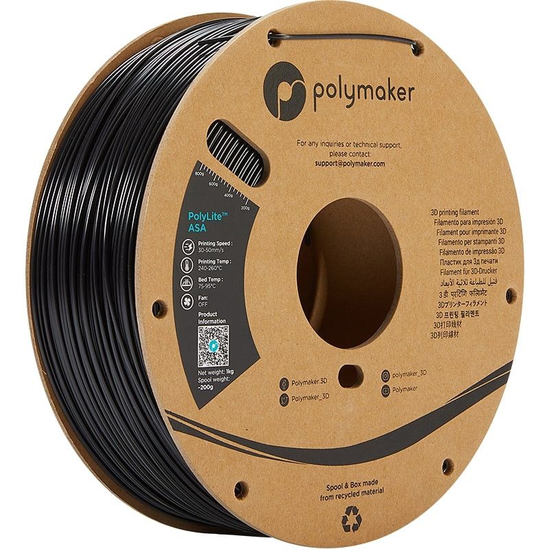 Polymaker PolyLite ASA Noir - 1.75mm - 1 kg Polymaker PolyLite ASA Noir - 1.75mm - 1 kg