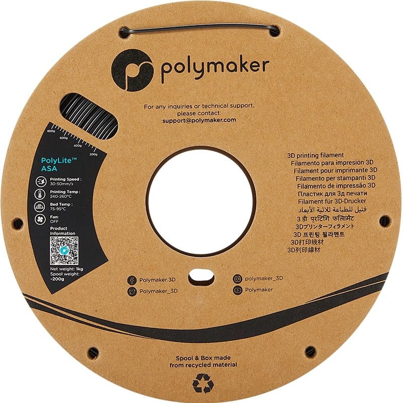 PolyLite ASA Noir - 1.75mm - 1 kg PolyLite ASA Noir - 1.75mm - 1 kg