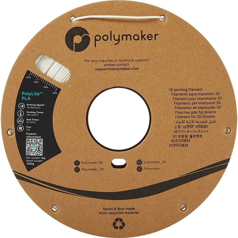 PolyLite_PLA_Blanc_1.75mm_1kg_Front PolyLite_PLA_Blanc_1.75mm_1kg_Front
