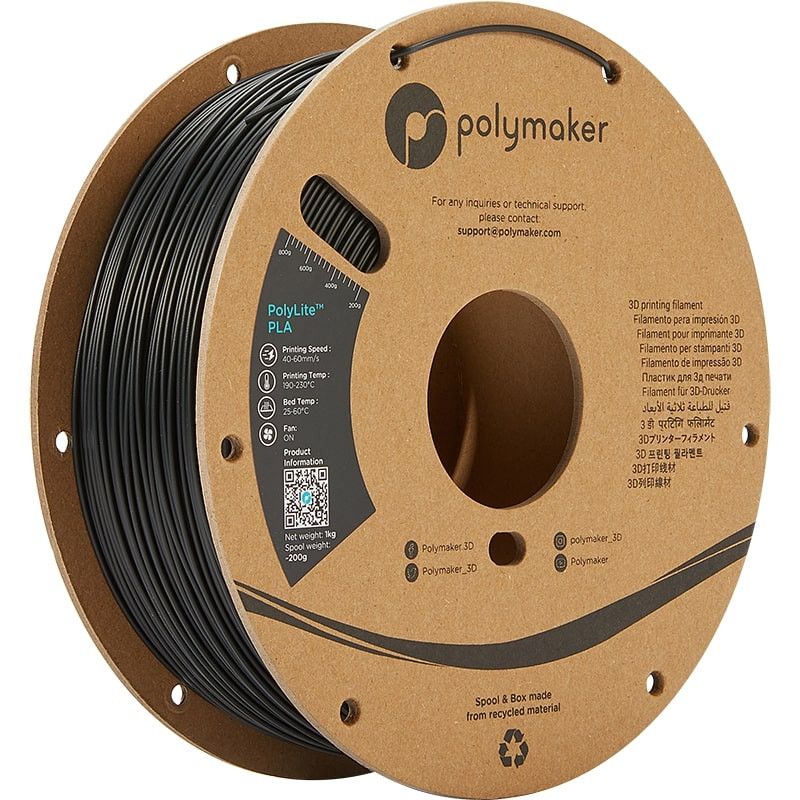 Polymaker PolyLite PLA Noir - 1.75mm - 1 kg Polymaker PolyLite PLA Noir - 1.75mm - 1 kg