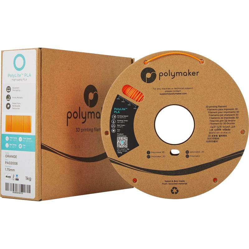Packaging PolyLite PLA Orange - 1.75mm - 1 kg Packaging PolyLite PLA Orange - 1.75mm - 1 kg