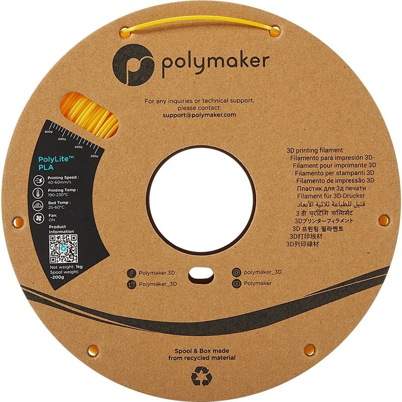 PLA Jaune Polymaker - 1.75mm - 1 kg PLA Jaune Polymaker - 1.75mm - 1 kg