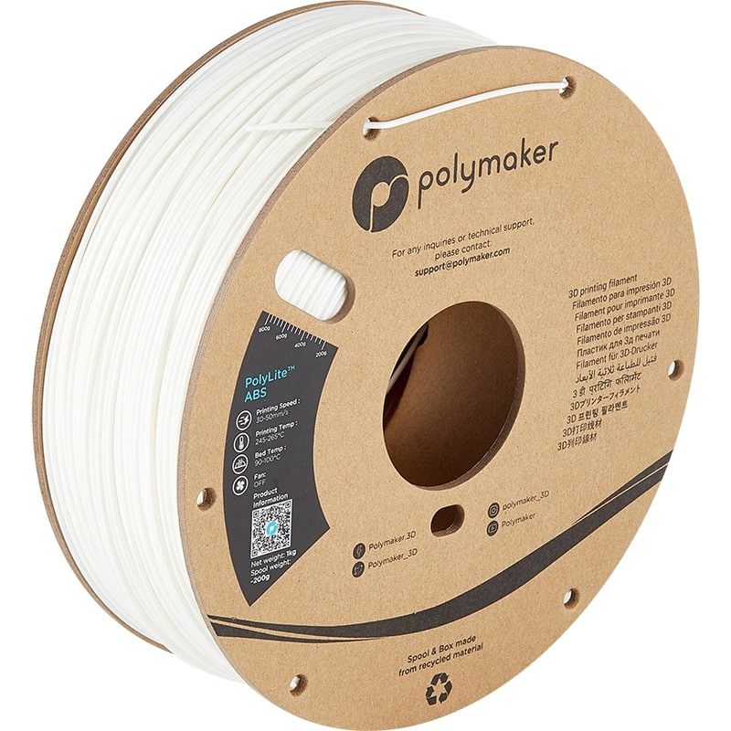 ABS Blanc PolyLite - 2.85mm - 1 kg ABS Blanc PolyLite - 2.85mm - 1 kg