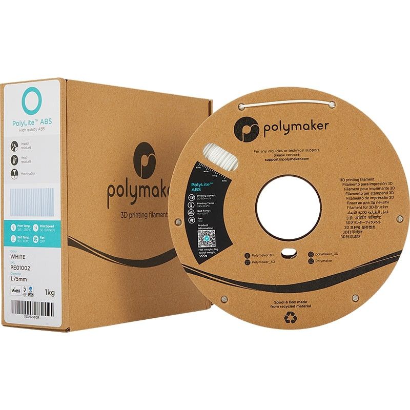 Polymaker ABS Blanc PolyLite - 2.85mm - 1 kg Polymaker ABS Blanc PolyLite - 2.85mm - 1 kg