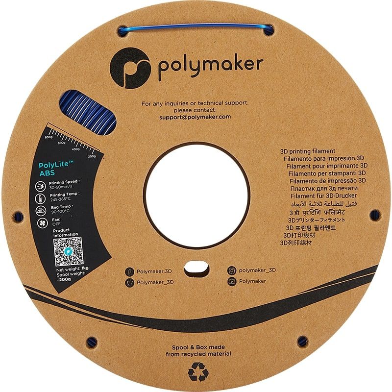 ABS Bleu PolyLite - 1.75mm - 1 kg ABS Bleu PolyLite - 1.75mm - 1 kg