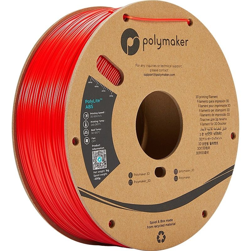 PolyLite ABS Rouge - 1.75mm - 1 kg PolyLite ABS Rouge - 1.75mm - 1 kg