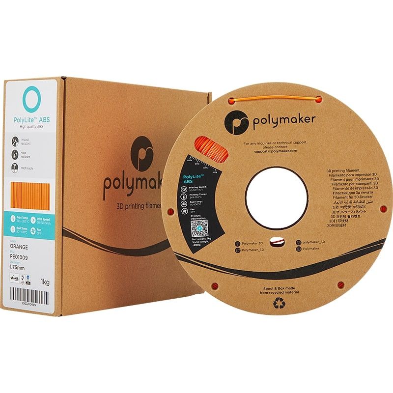 ABS Orange PolyLite Polymaker - 1.75mm - 1 kg ABS Orange PolyLite Polymaker - 1.75mm - 1 kg