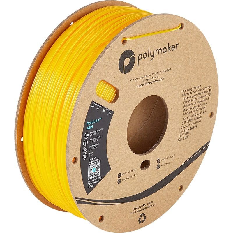 ABS Jaune PolyLite Polymaker - 1.75mm - 1 kg ABS Jaune PolyLite Polymaker - 1.75mm - 1 kg