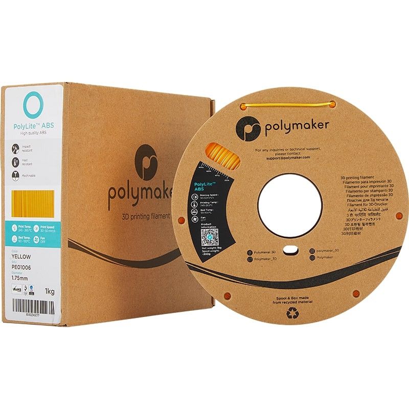 Enrouleur PolyLite ABS Jaune - 2.85mm - 1 kg Enrouleur PolyLite ABS Jaune - 2.85mm - 1 kg