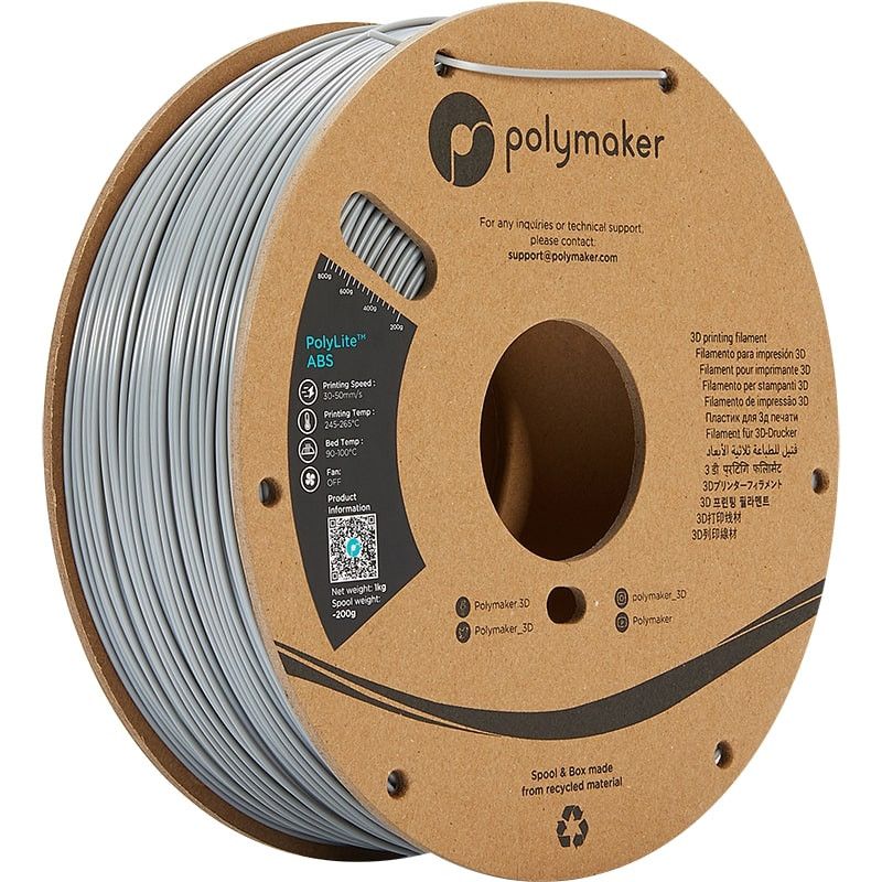 PolyLite ABS Gris - 1.75mm - 1 kg PolyLite ABS Gris - 1.75mm - 1 kg