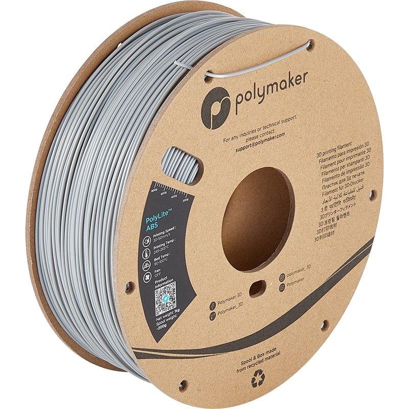 Filament ABS Gris PolyLite - 2.85mm - 1 kg Filament ABS Gris PolyLite - 2.85mm - 1 kg