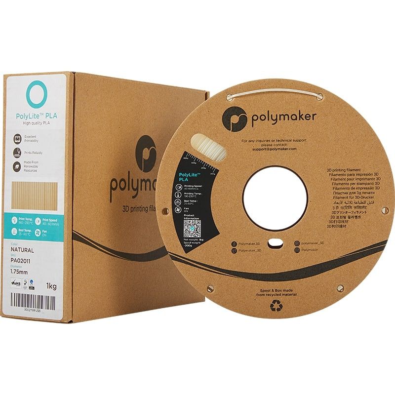 PolyLite PLA Naturel Polymaker - 2.85mm - 1 kg PolyLite PLA Naturel Polymaker - 2.85mm - 1 kg