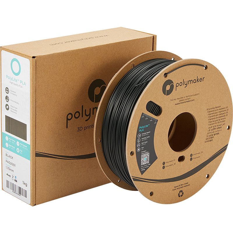 Emballage PolyLite PLA Noir - 2.85mm - 1 kg Emballage PolyLite PLA Noir - 2.85mm - 1 kg