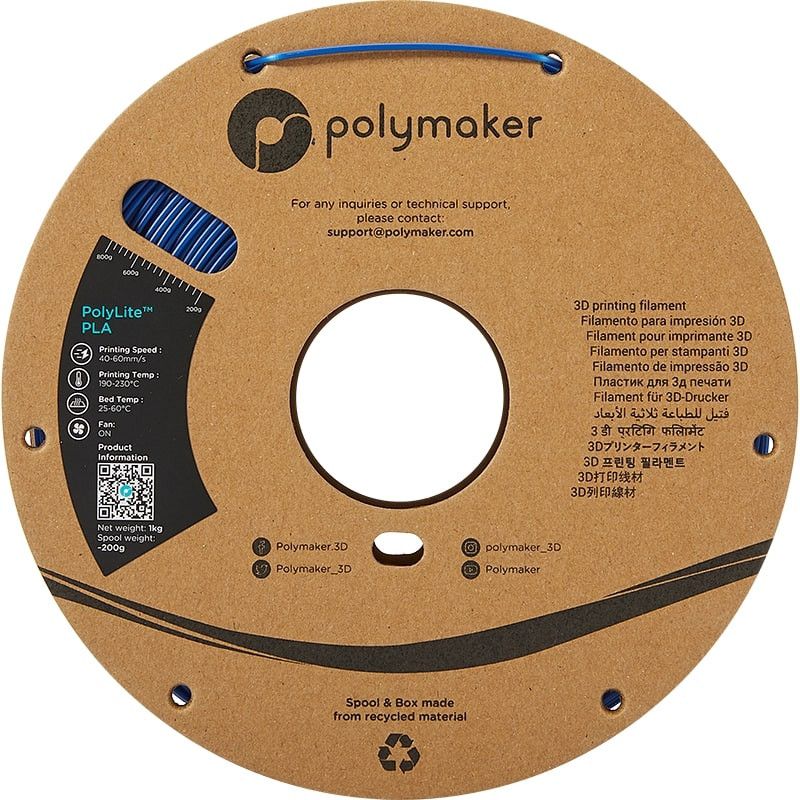 PolyLite PLA Bleu Polymaker - 2.85mm - 1 kg PolyLite PLA Bleu Polymaker - 2.85mm - 1 kg