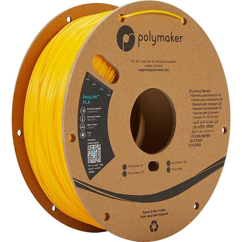 PolyLite PLA Jaune - 2.85mm - 1 kg PolyLite PLA Jaune - 2.85mm - 1 kg