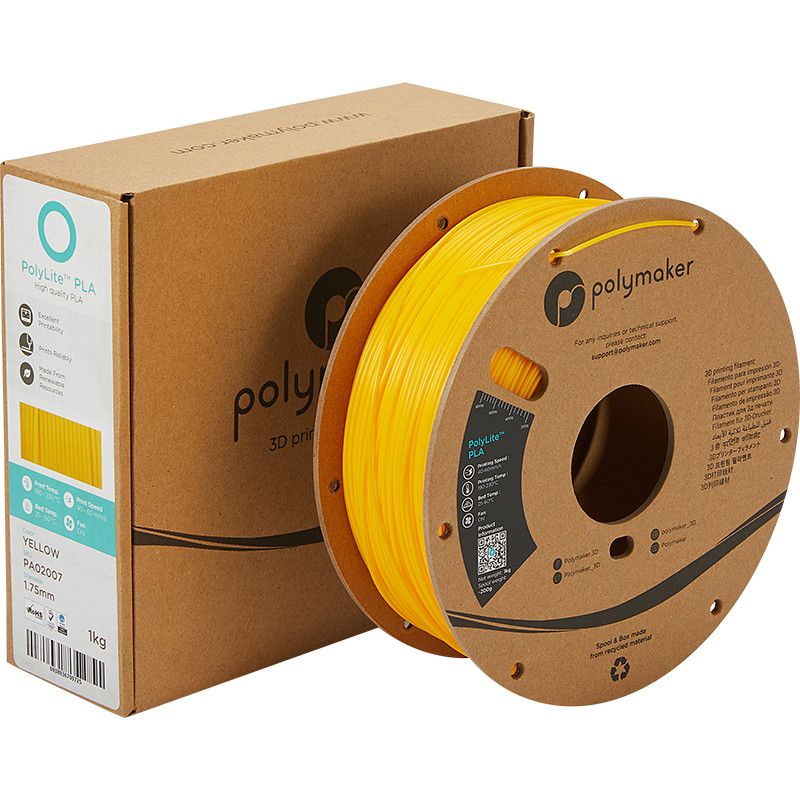 Emballage PolyLite PLA Jaune - 2.85mm - 1 kg Emballage PolyLite PLA Jaune - 2.85mm - 1 kg