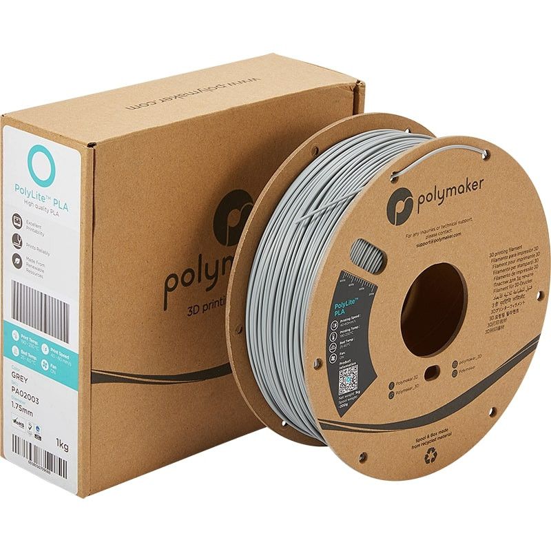 Emballage PolyLite PLA Gris - 2.85mm - 1 kg Emballage PolyLite PLA Gris - 2.85mm - 1 kg