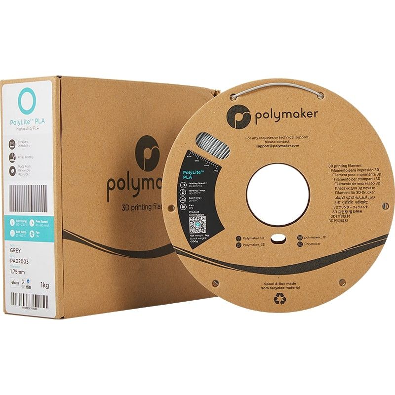 Packaging PolyLite PLA Gris - 2.85mm - 1 kg Packaging PolyLite PLA Gris - 2.85mm - 1 kg