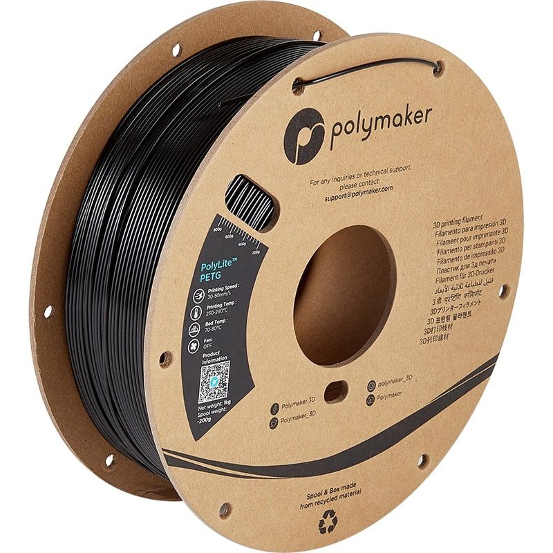 PolyLite PETG Noir Polymaker - 2.85mm - 1 kg PolyLite PETG Noir Polymaker - 2.85mm - 1 kg