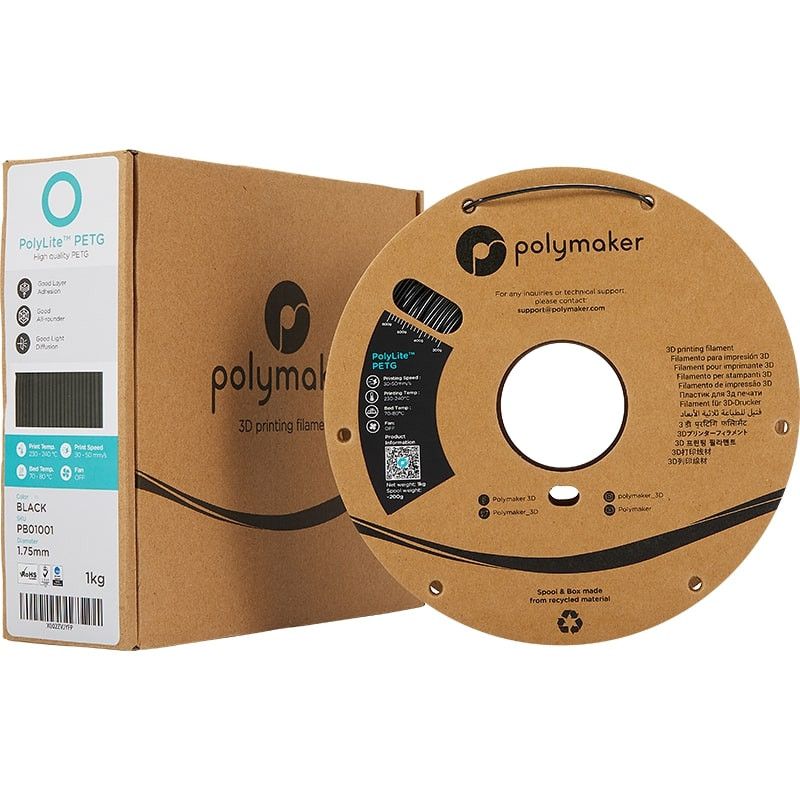 Packaging PolyLite PETG Noir - 1.75mm - 1 kg Packaging PolyLite PETG Noir - 1.75mm - 1 kg