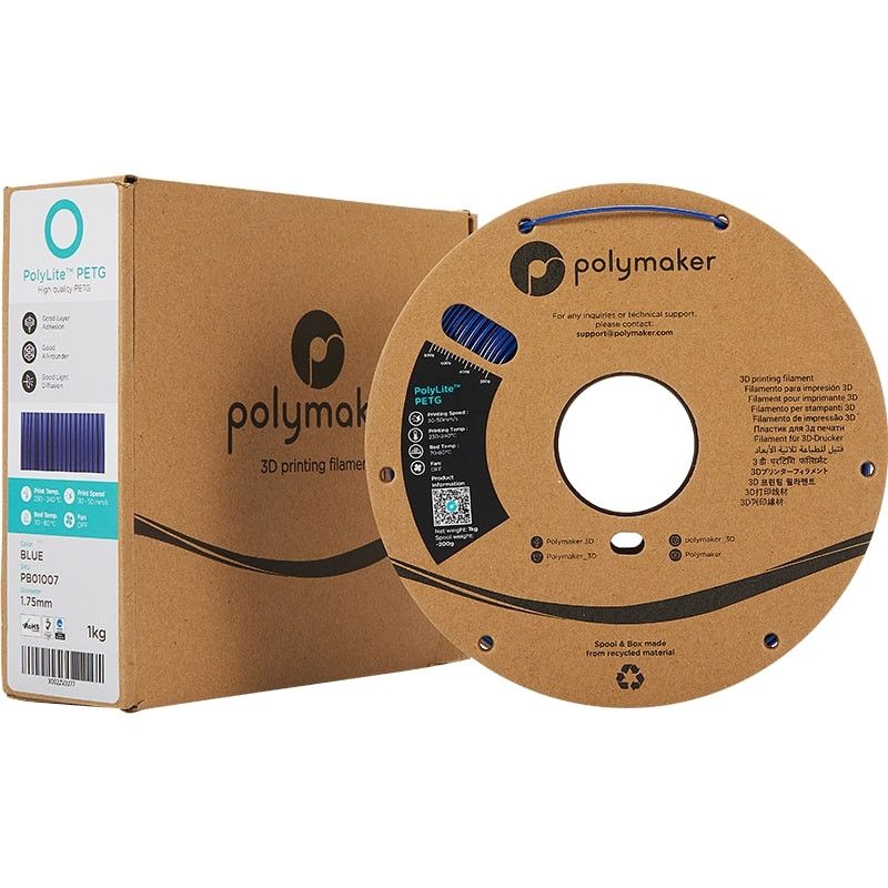Packaging PolyLite PETG Bleu - 1.75mm - 1 kg Packaging PolyLite PETG Bleu - 1.75mm - 1 kg