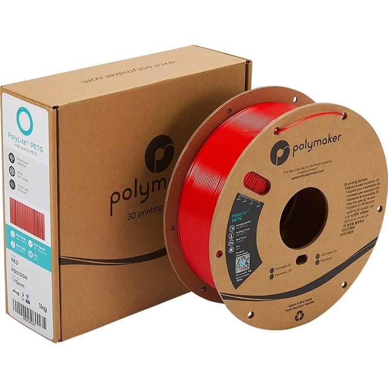 Emballage PolyLite PETG Rouge - 2.85mm - 1 kg Emballage PolyLite PETG Rouge - 2.85mm - 1 kg