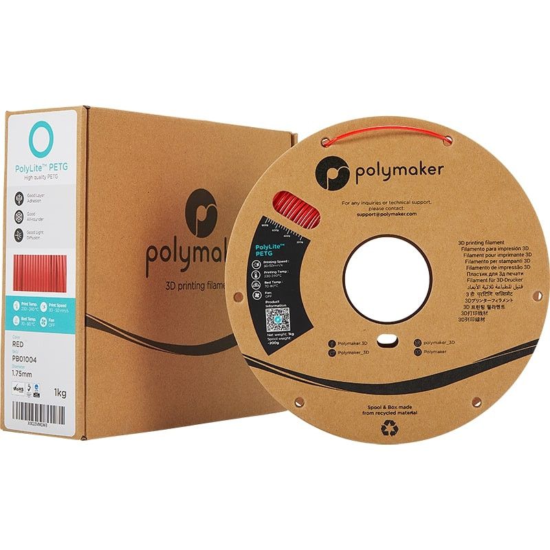 Packaging PolyLite PETG Rouge - 2.85mm - 1 kg Packaging PolyLite PETG Rouge - 2.85mm - 1 kg
