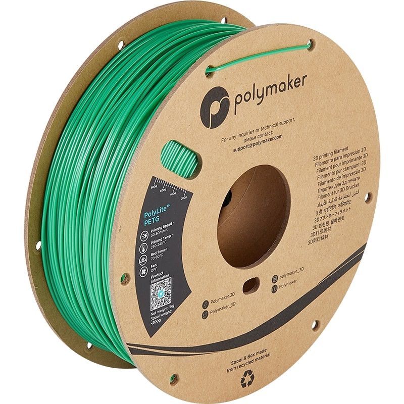 PolyLite PETG Vert Polymaker - 2.85mm - 1 kg PolyLite PETG Vert Polymaker - 2.85mm - 1 kg