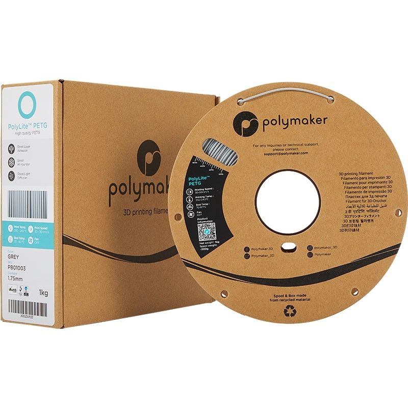 Packaging PolyLite PETG Gris - 1.75mm - 1 kg Packaging PolyLite PETG Gris - 1.75mm - 1 kg