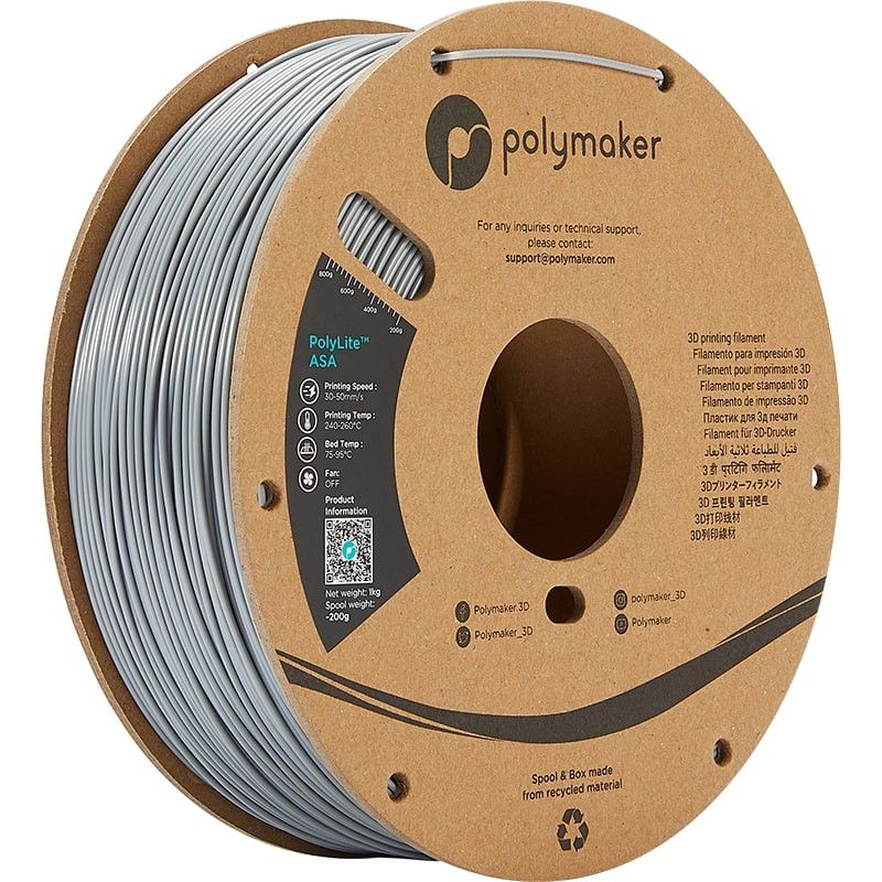 PolyLite ASA Gris - 2.85mm - 1 kg PolyLite ASA Gris - 2.85mm - 1 kg