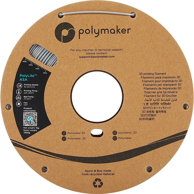 Filament PolyLite ASA Gris - 2.85mm - 1 kg Filament PolyLite ASA Gris - 2.85mm - 1 kg