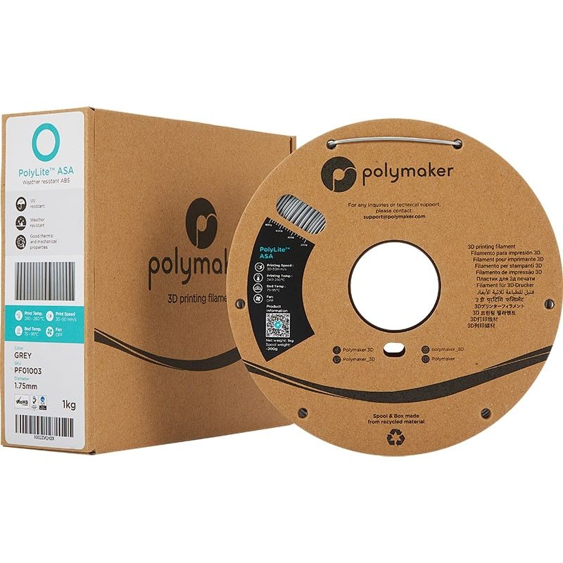 Packaging PolyLite ASA Gris - 2.85mm - 1 kg Packaging PolyLite ASA Gris - 2.85mm - 1 kg